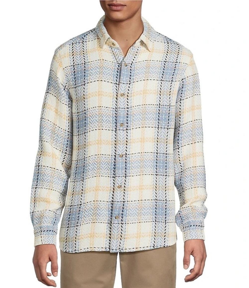 Rowm Big & Tall Nomad Collection Long Sleeve Large Plaid Corduroy Shirt